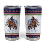 Nat Love African American Cowboy Tumbler Cup Winter Snow Fair Isle Pattern Western Graphic Art