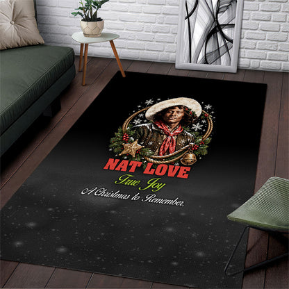 Nat Love Wild West Christmas Area Rug African American Cowboy Holiday Portrait Art