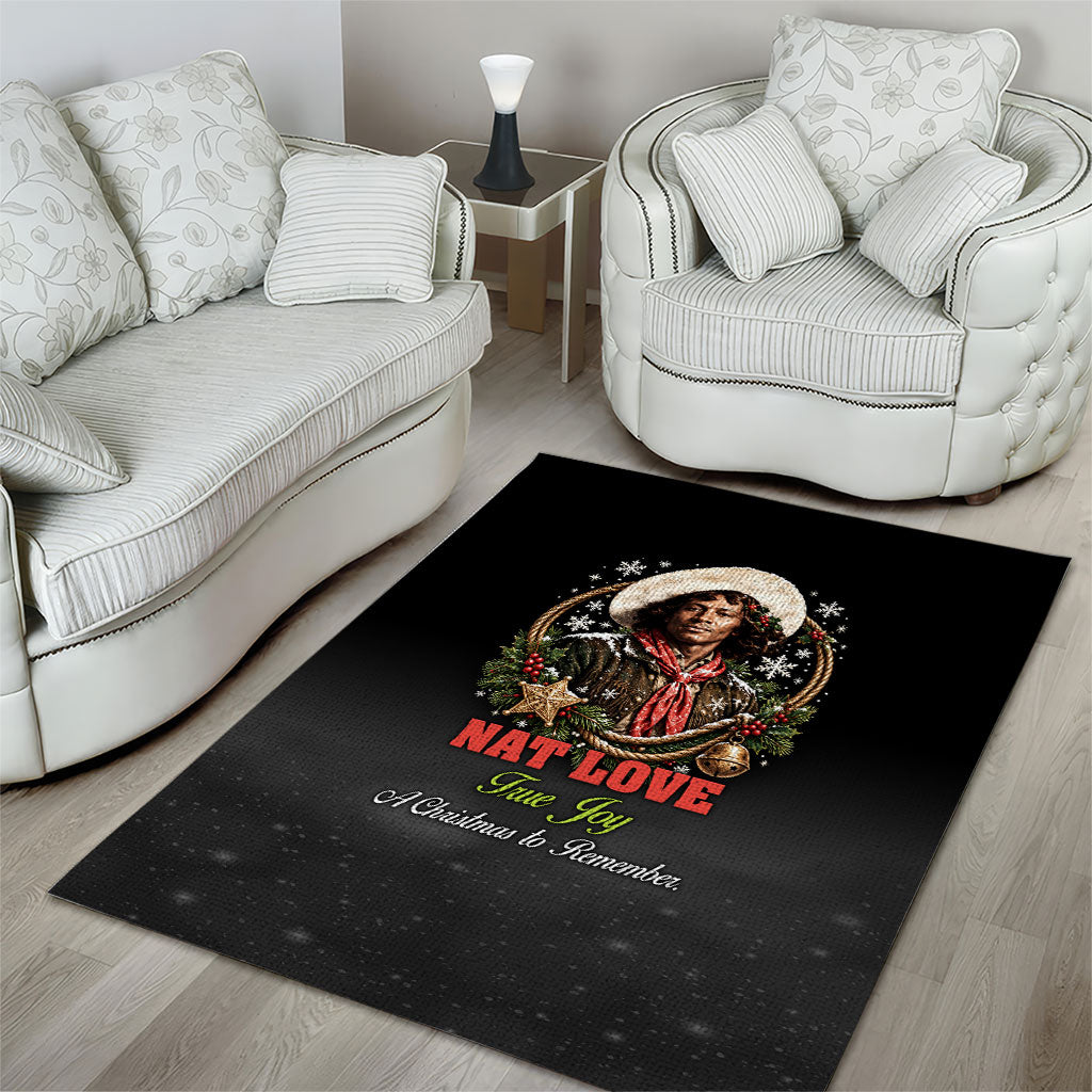 Nat Love Wild West Christmas Area Rug African American Cowboy Holiday Portrait Art