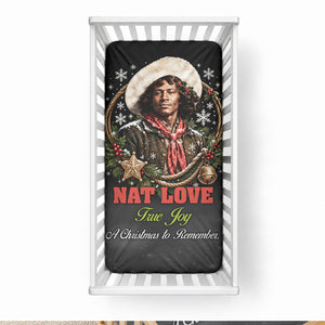 Nat Love Wild West Christmas Baby Bed Cover African American Cowboy Holiday Portrait Art