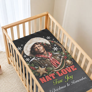 Nat Love Wild West Christmas Baby Bed Cover African American Cowboy Holiday Portrait Art