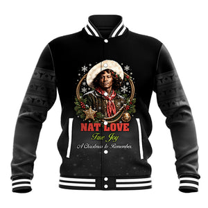 Nat Love Wild West Christmas Baseball Jacket African American Cowboy Holiday Portrait Art