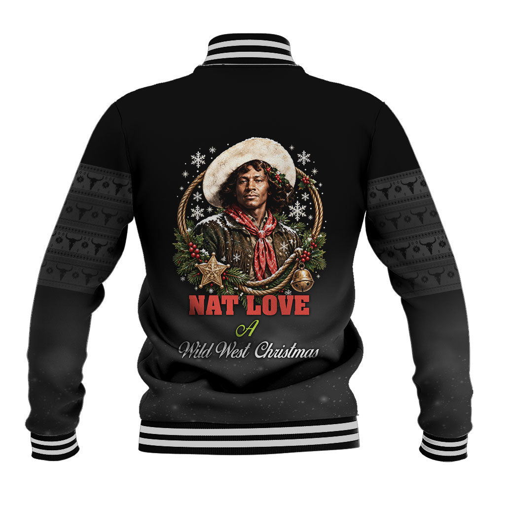 Nat Love Wild West Christmas Baseball Jacket African American Cowboy Holiday Portrait Art