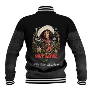 Nat Love Wild West Christmas Baseball Jacket African American Cowboy Holiday Portrait Art