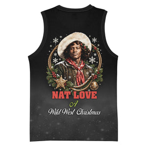 Nat Love Wild West Christmas Basketball Jersey African American Cowboy Holiday Portrait Art