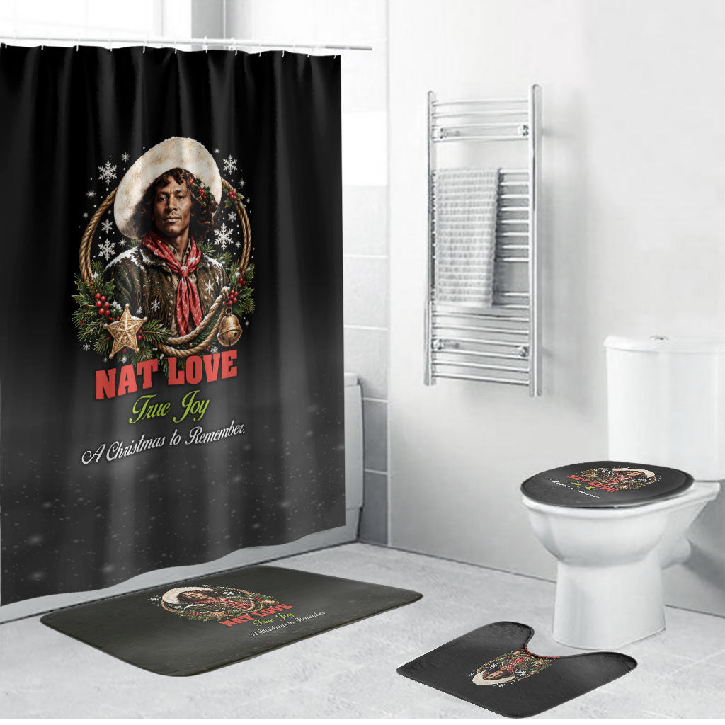 Nat Love Wild West Christmas Bathroom Set African American Cowboy Holiday Portrait Art