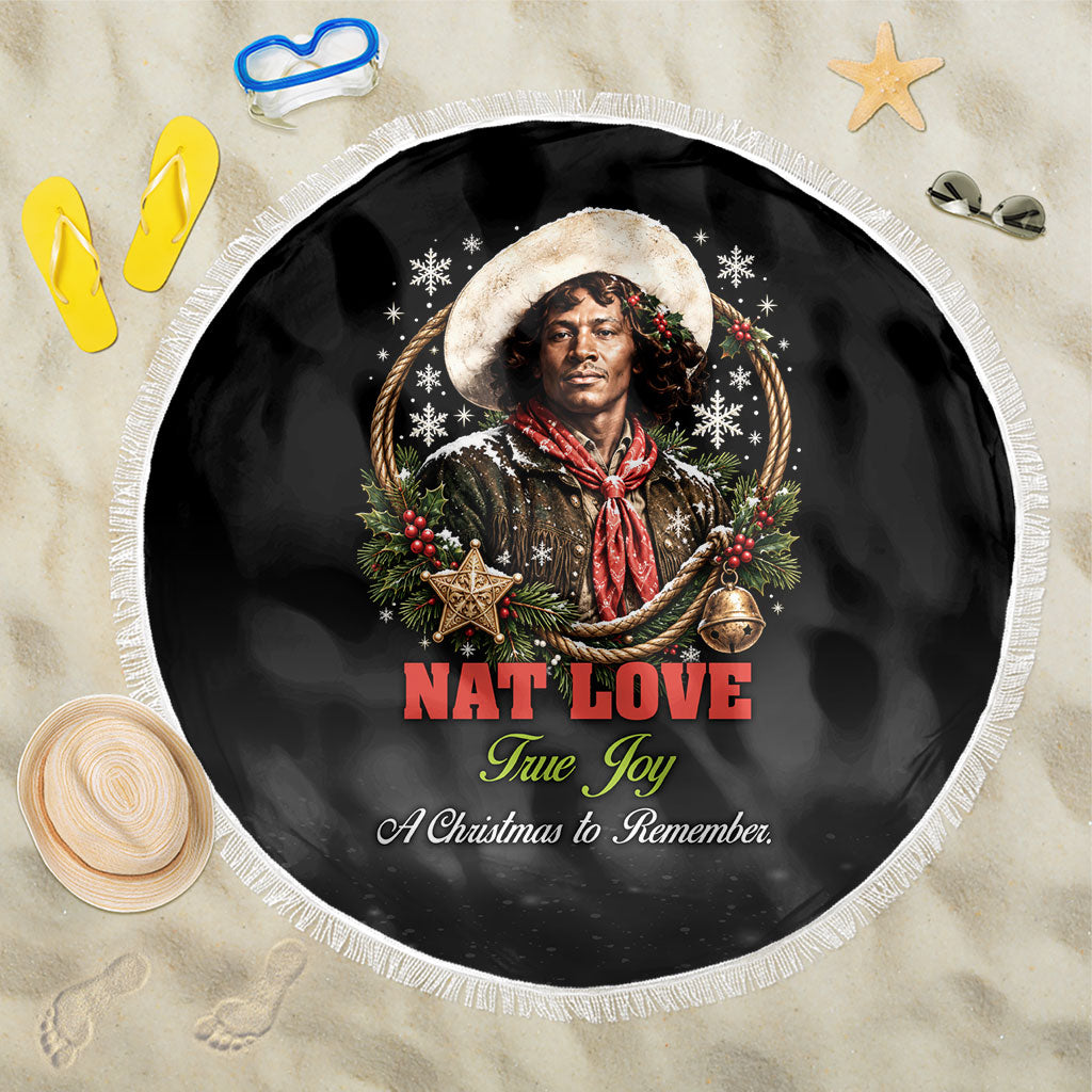 Nat Love Wild West Christmas Beach Blanket African American Cowboy Holiday Portrait Art