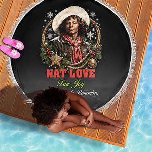Nat Love Wild West Christmas Beach Blanket African American Cowboy Holiday Portrait Art