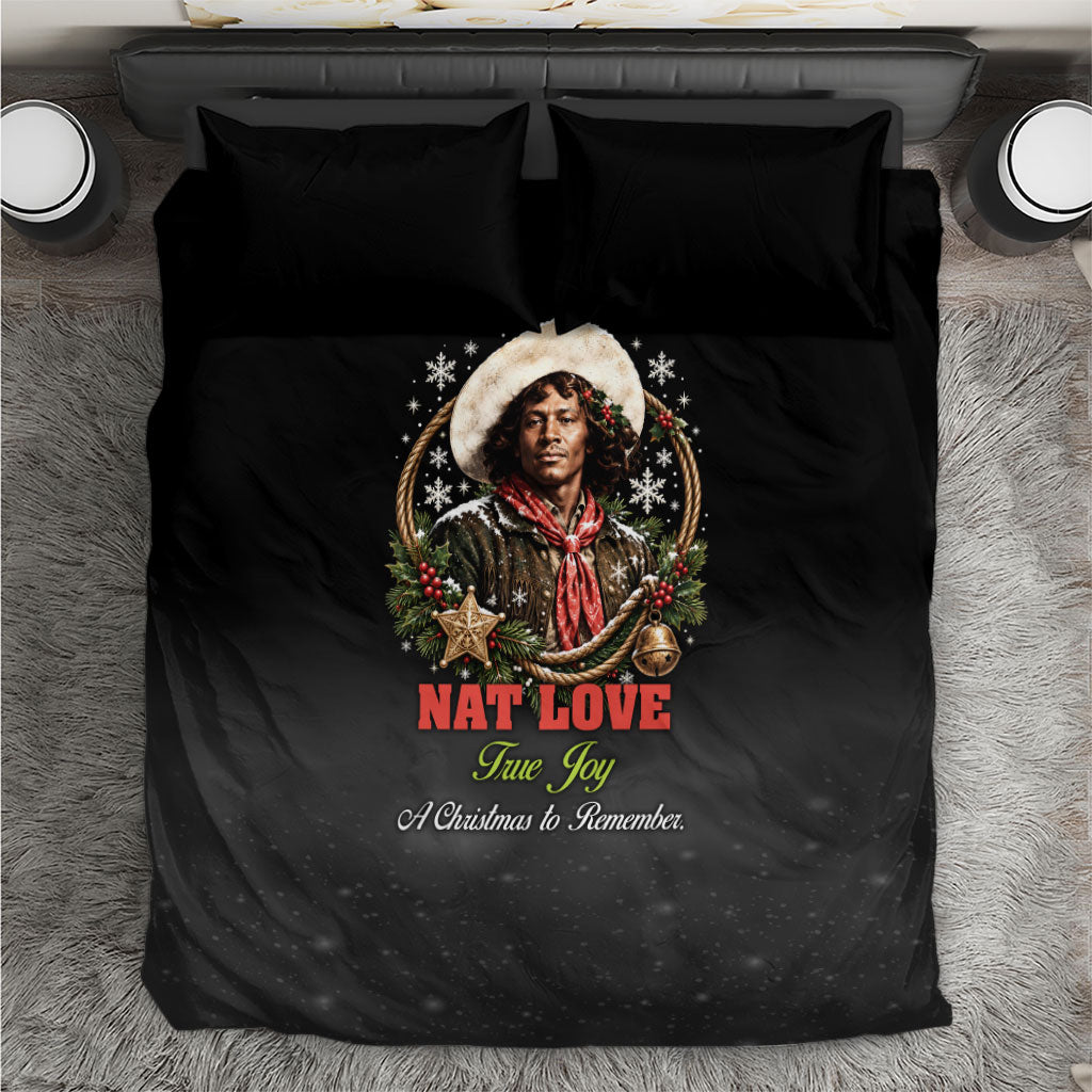 Nat Love Wild West Christmas Bedding Set African American Cowboy Holiday Portrait Art