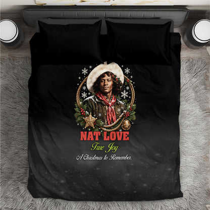 Nat Love Wild West Christmas Bedding Set African American Cowboy Holiday Portrait Art