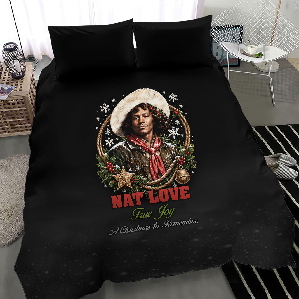 Nat Love Wild West Christmas Bedding Set African American Cowboy Holiday Portrait Art
