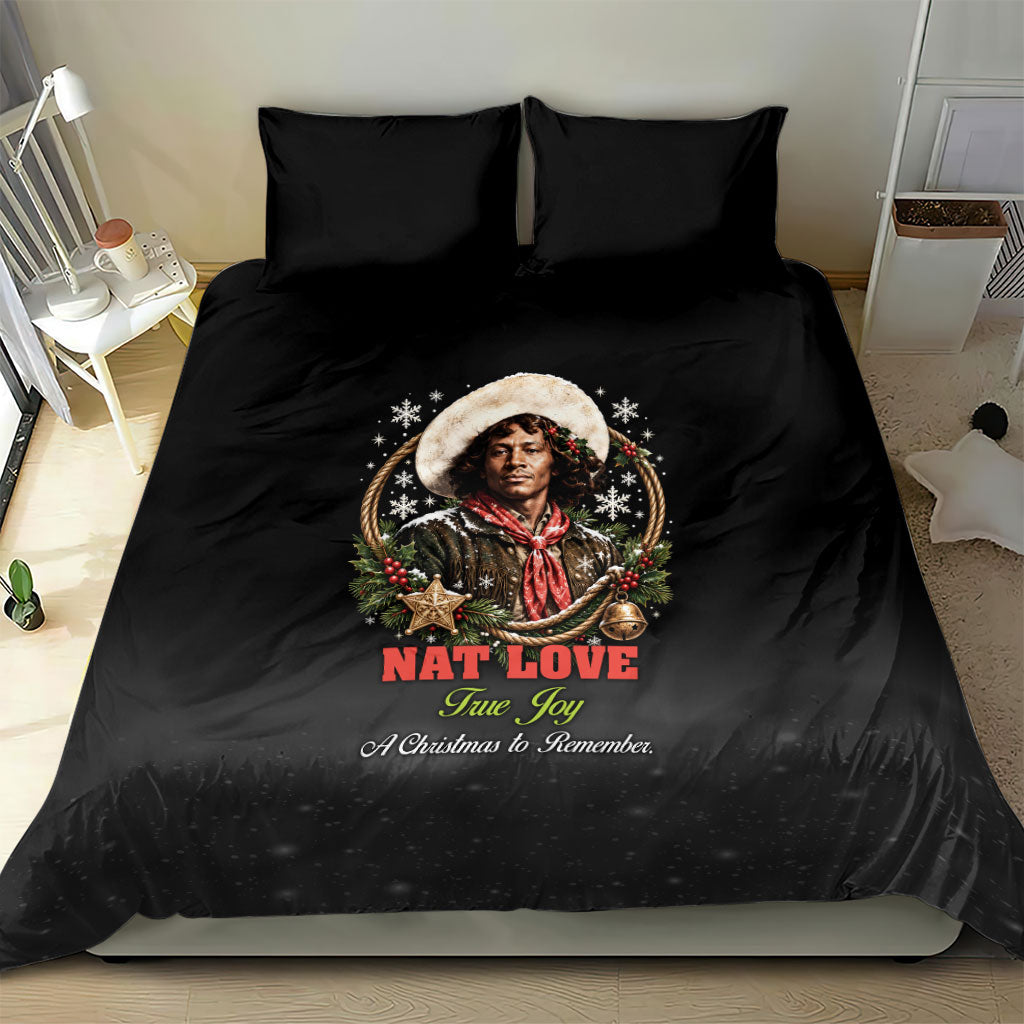 Nat Love Wild West Christmas Bedding Set African American Cowboy Holiday Portrait Art