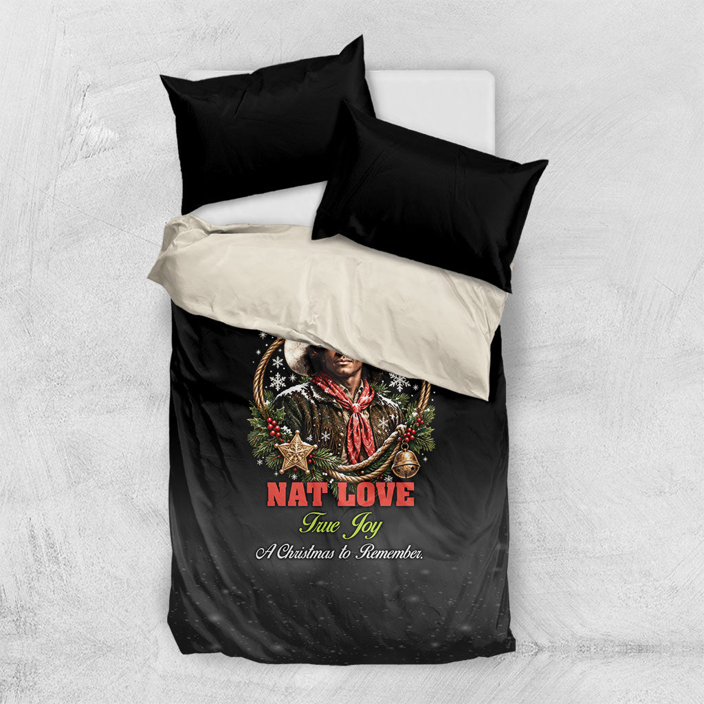Nat Love Wild West Christmas Bedding Set African American Cowboy Holiday Portrait Art