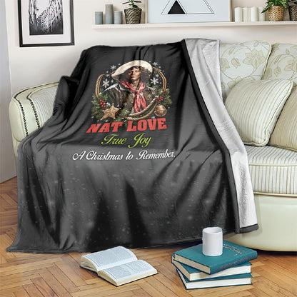 Nat Love Wild West Christmas Blanket African American Cowboy Holiday Portrait Art