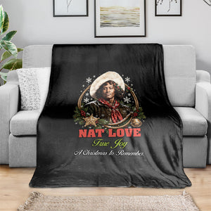 Nat Love Wild West Christmas Blanket African American Cowboy Holiday Portrait Art