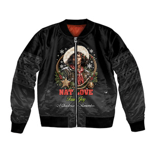 Nat Love Wild West Christmas Bomber Jacket African American Cowboy Holiday Portrait Art