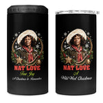 Nat Love Wild West Christmas 4 in 1 Can Cooler Tumbler African American Cowboy Holiday Portrait Art