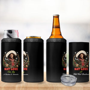 Nat Love Wild West Christmas 4 in 1 Can Cooler Tumbler African American Cowboy Holiday Portrait Art