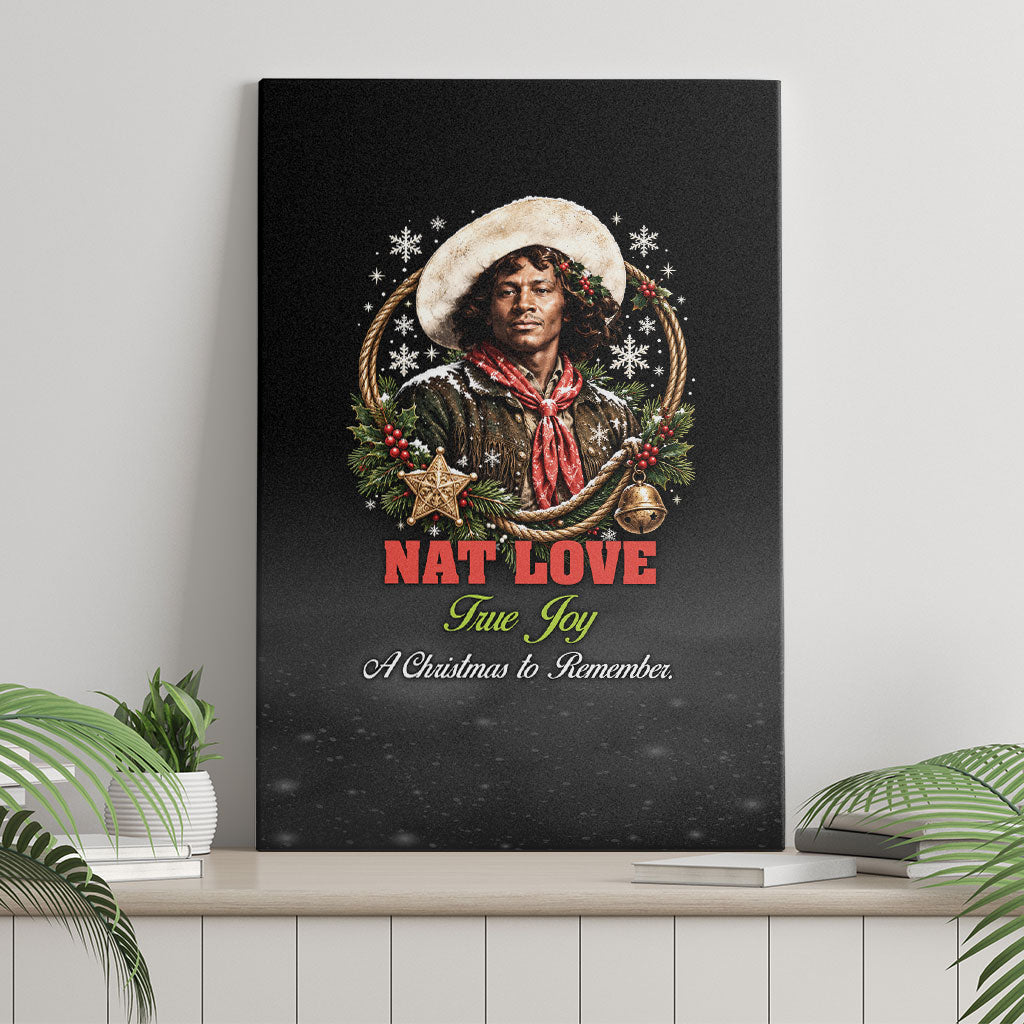 Nat Love Wild West Christmas Canvas Wall Art African American Cowboy Holiday Portrait Art