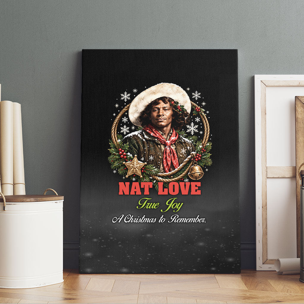 Nat Love Wild West Christmas Canvas Wall Art African American Cowboy Holiday Portrait Art