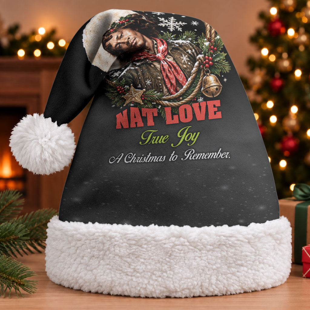 Nat Love Wild West Christmas Santa Hat African American Cowboy Holiday Portrait Art