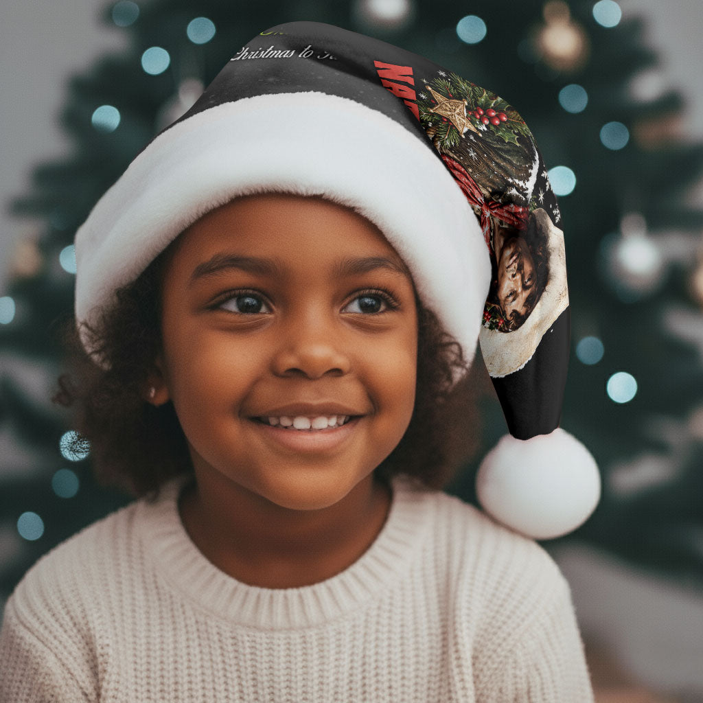 Nat Love Wild West Christmas Santa Hat African American Cowboy Holiday Portrait Art