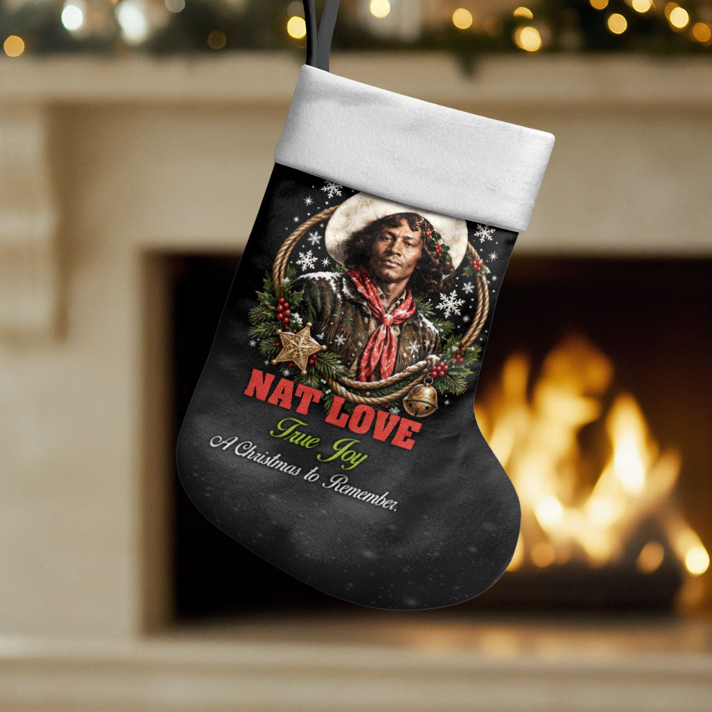 Nat Love Wild West Christmas Stocking African American Cowboy Holiday Portrait Art
