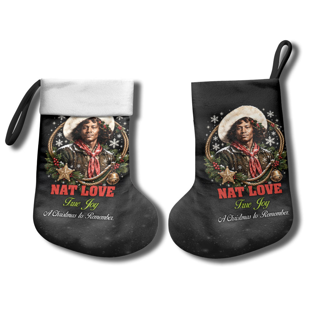 Nat Love Wild West Christmas Stocking African American Cowboy Holiday Portrait Art