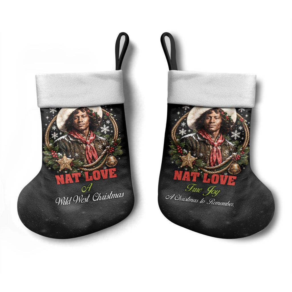 Nat Love Wild West Christmas Stocking African American Cowboy Holiday Portrait Art