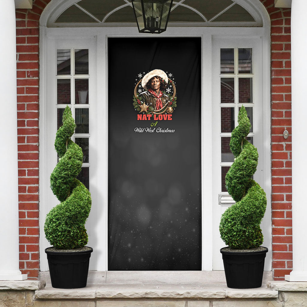 Nat Love Wild West Christmas Door Cover African American Cowboy Holiday Portrait Art