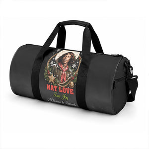 Nat Love Wild West Christmas Duffle Bag African American Cowboy Holiday Portrait Art