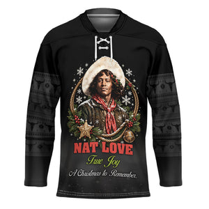 Nat Love Wild West Christmas Hockey Jersey African American Cowboy Holiday Portrait Art