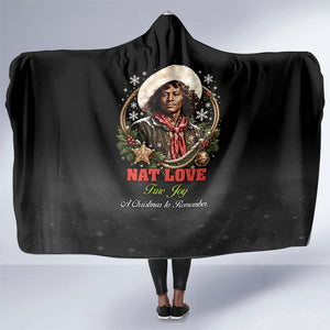 Nat Love Wild West Christmas Hooded Blanket African American Cowboy Holiday Portrait Art