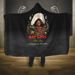 Nat Love Wild West Christmas Hooded Blanket African American Cowboy Holiday Portrait Art