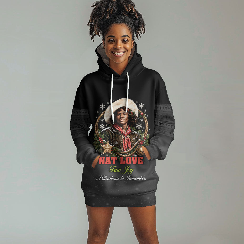 Nat Love Wild West Christmas Hoodie Dress African American Cowboy Holiday Portrait Art