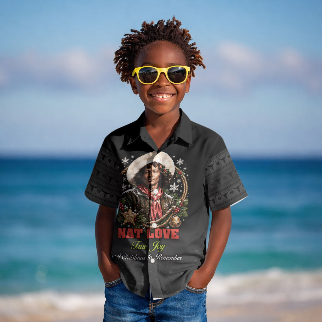 Nat Love Wild West Christmas Kid Hawaiian Shirt African American Cowboy Holiday Portrait Art