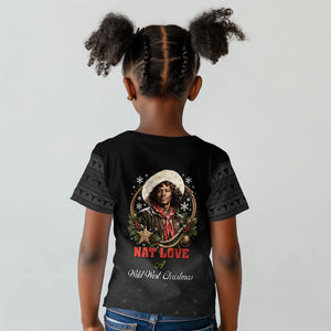 Nat Love Wild West Christmas Kid T shirt African American Cowboy Holiday Portrait Art
