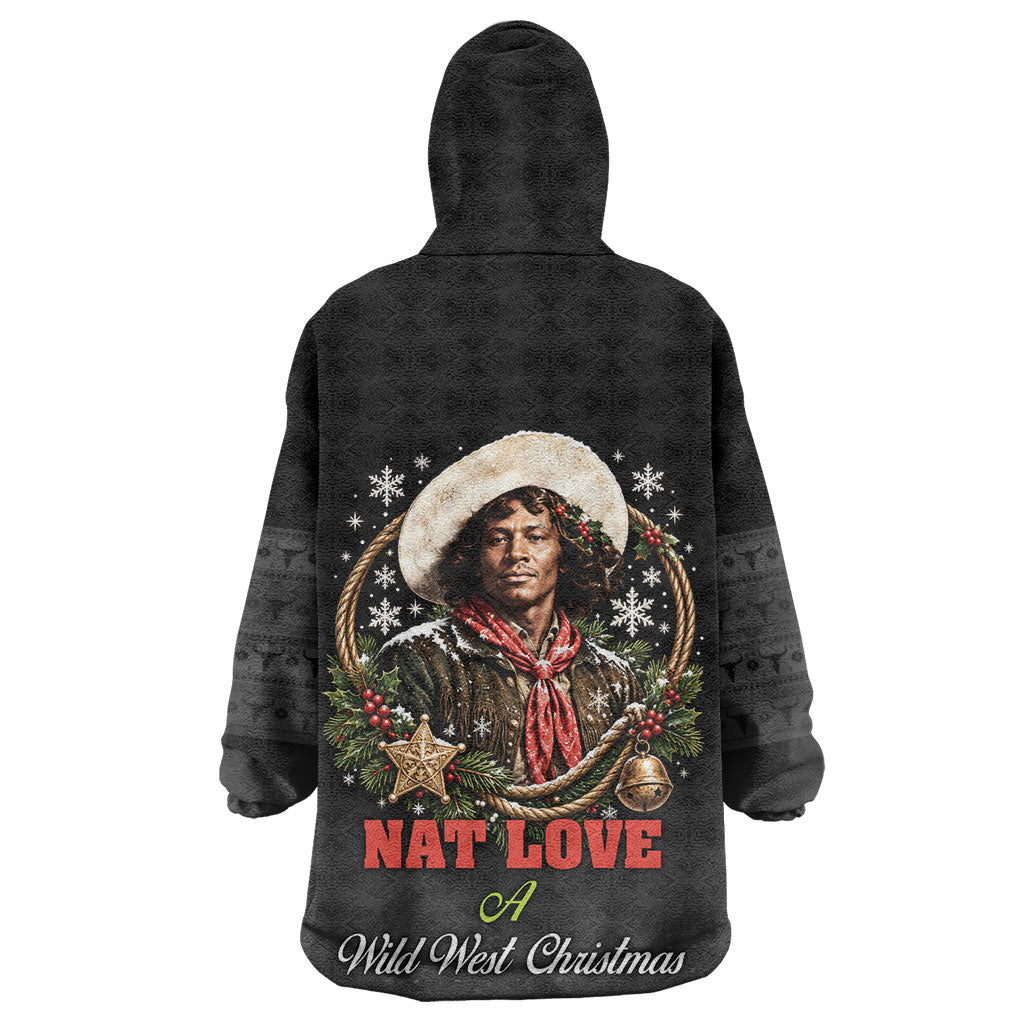 Nat Love Wild West Christmas Kid Wearable Blanket Hoodie African American Cowboy Holiday Portrait Art
