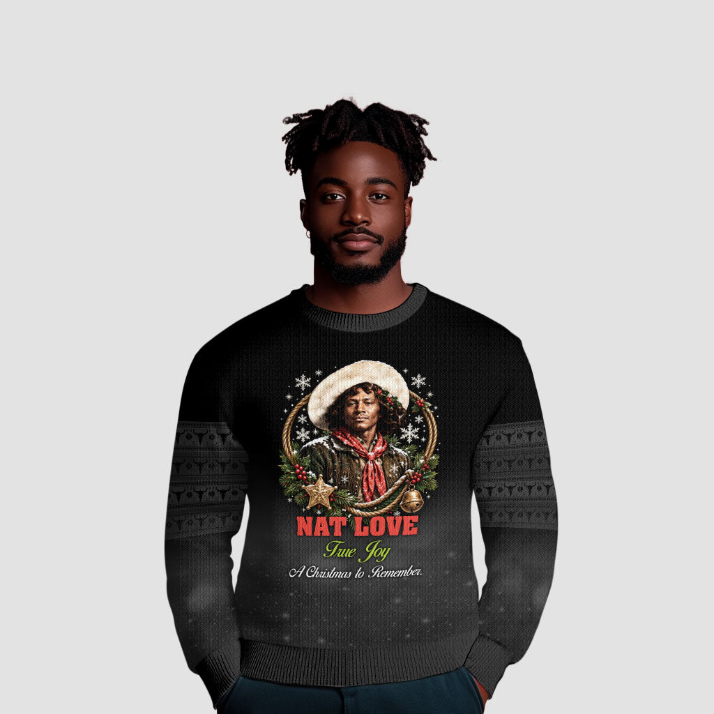 Nat Love Wild West Christmas Ugly Christmas Sweater African American Cowboy Holiday Portrait Art