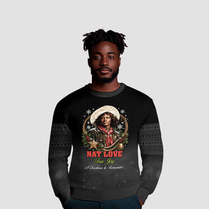 Nat Love Wild West Christmas Ugly Christmas Sweater African American Cowboy Holiday Portrait Art