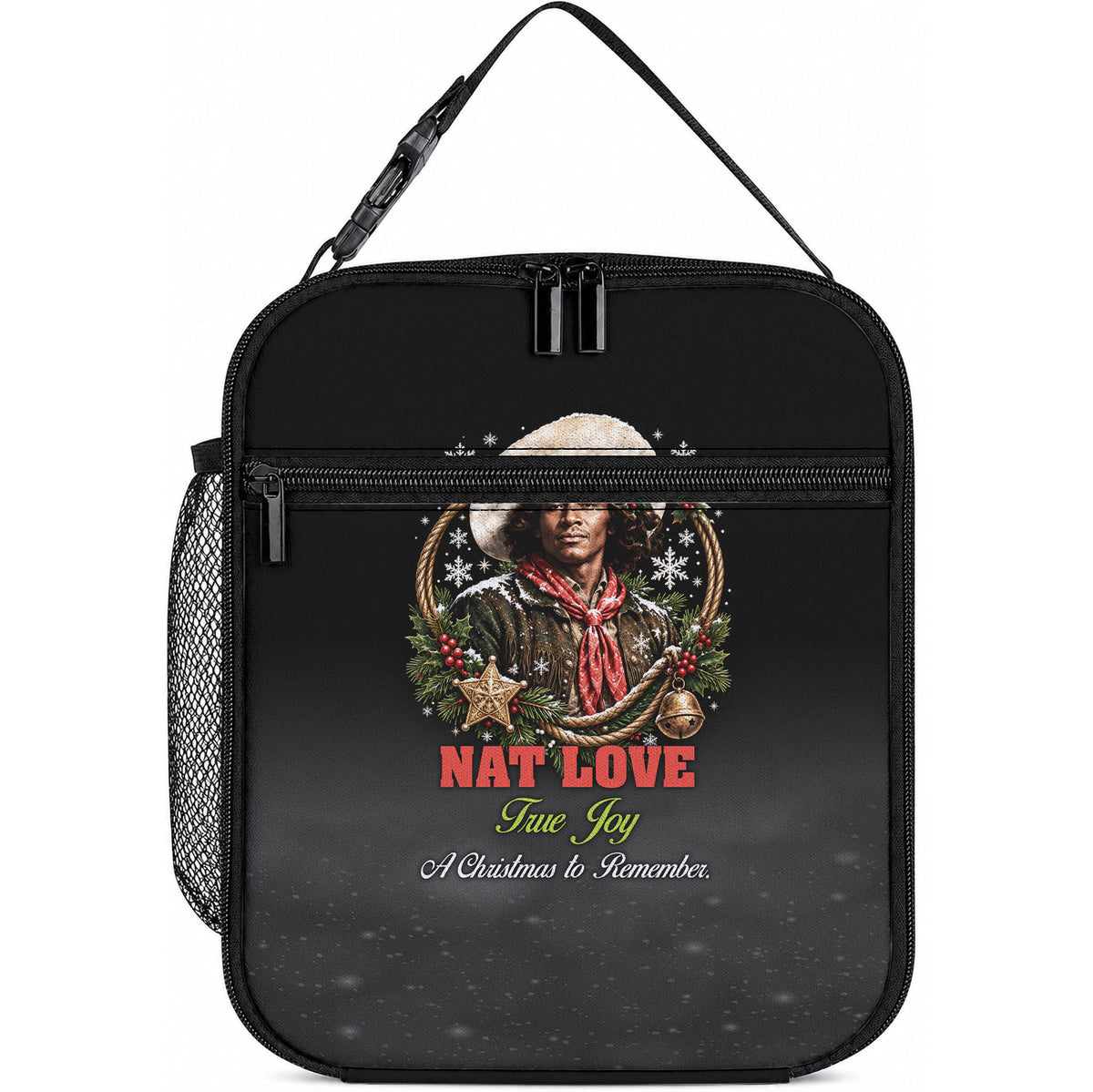 Nat Love Wild West Christmas Lunch Bag African American Cowboy Holiday Portrait Art