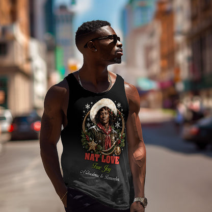 Nat Love Wild West Christmas Men Tank Top African American Cowboy Holiday Portrait Art