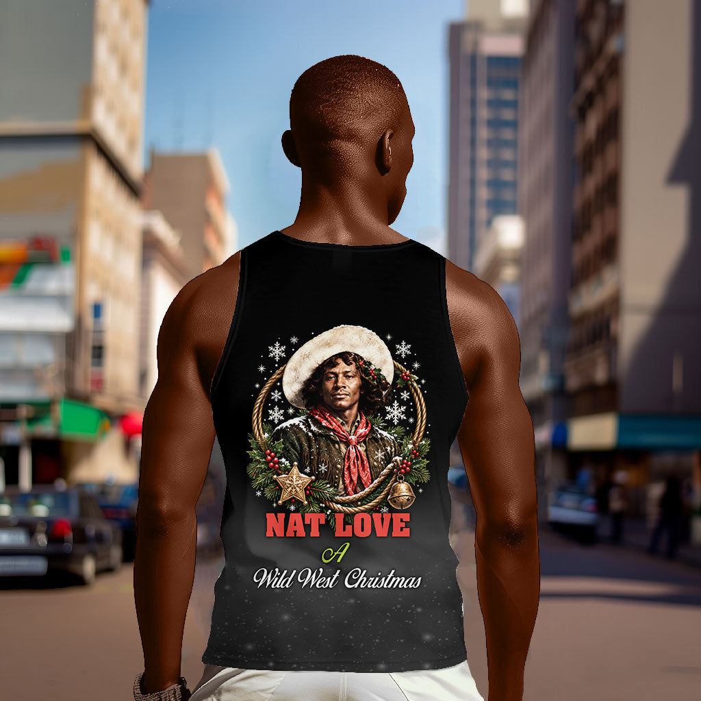 Nat Love Wild West Christmas Men Tank Top African American Cowboy Holiday Portrait Art