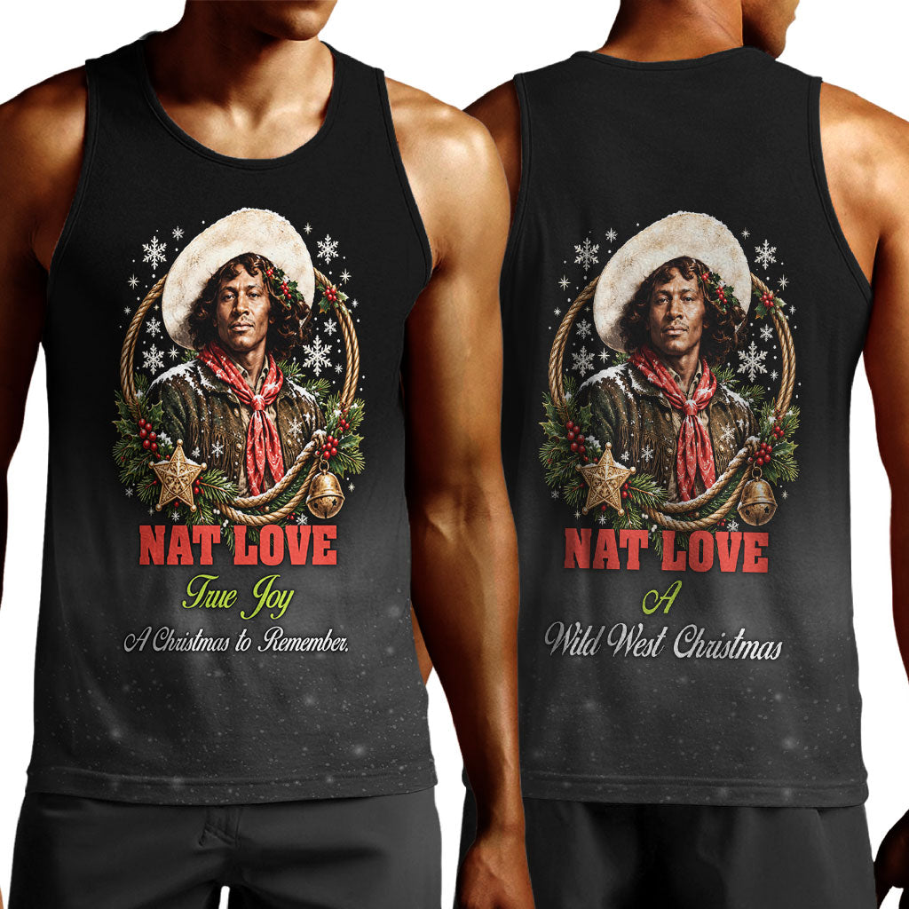 Nat Love Wild West Christmas Men Tank Top African American Cowboy Holiday Portrait Art