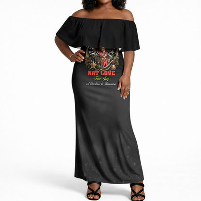 Nat Love Wild West Christmas Off Shoulder Maxi Dress African American Cowboy Holiday Portrait Art