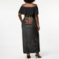 Nat Love Wild West Christmas Off Shoulder Maxi Dress African American Cowboy Holiday Portrait Art