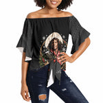 Nat Love Wild West Christmas Off Shoulder Wrap Waist Top African American Cowboy Holiday Portrait Art