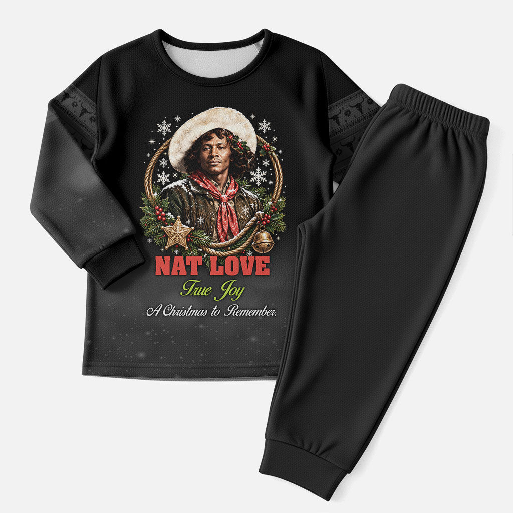Nat Love Wild West Christmas Pajama Set African American Cowboy Holiday Portrait Art