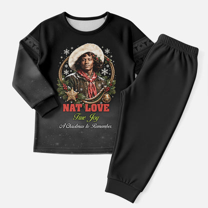 Nat Love Wild West Christmas Pajama Set African American Cowboy Holiday Portrait Art