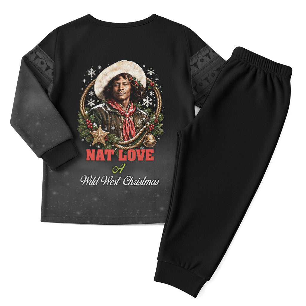 Nat Love Wild West Christmas Pajama Set African American Cowboy Holiday Portrait Art